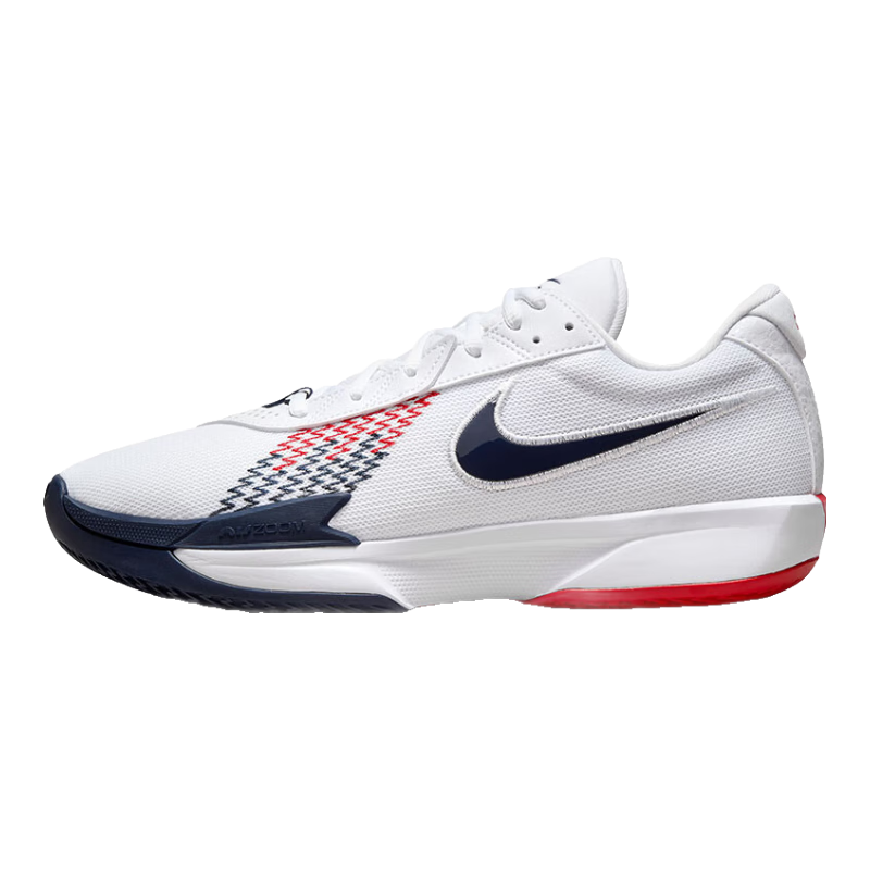 NIKE Men's Basketball Shoes G.T. CUT Shock-Absorbing Sneakers FB2598-104, White/navy Blue, Size 44