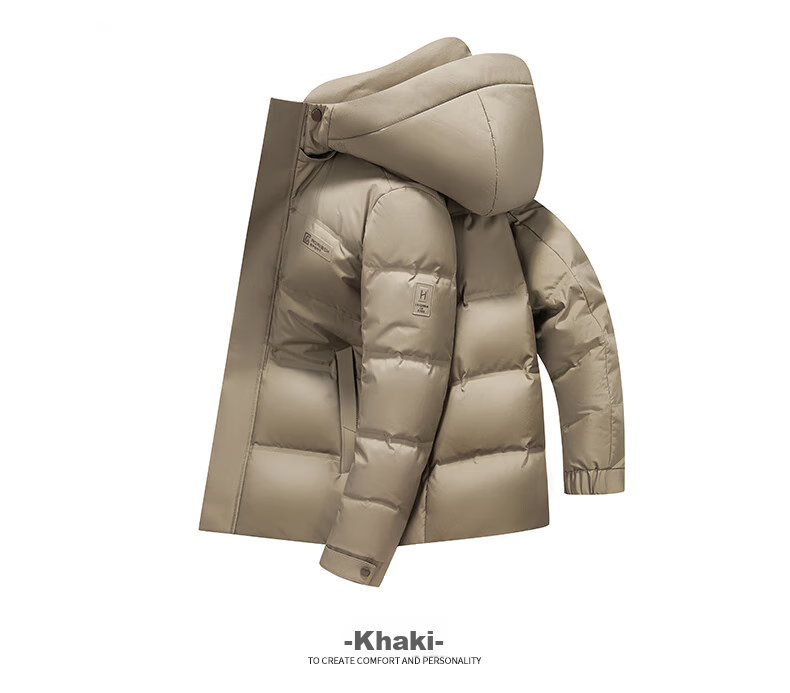 Yalu down Jacket for Men, 2025 Autumn And Winter, Thickened Detachable Hooded Short Style, Business Casual Cold-Proof Winter Coat 18