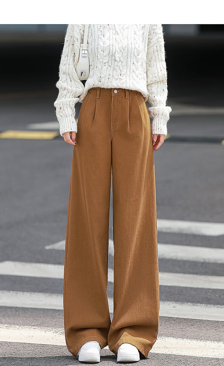 Dme [Long Legs Secret] Winter City Simple Style Design Pleated Colorful Straight-Leg Slimming Versatile Women's Jeans 2