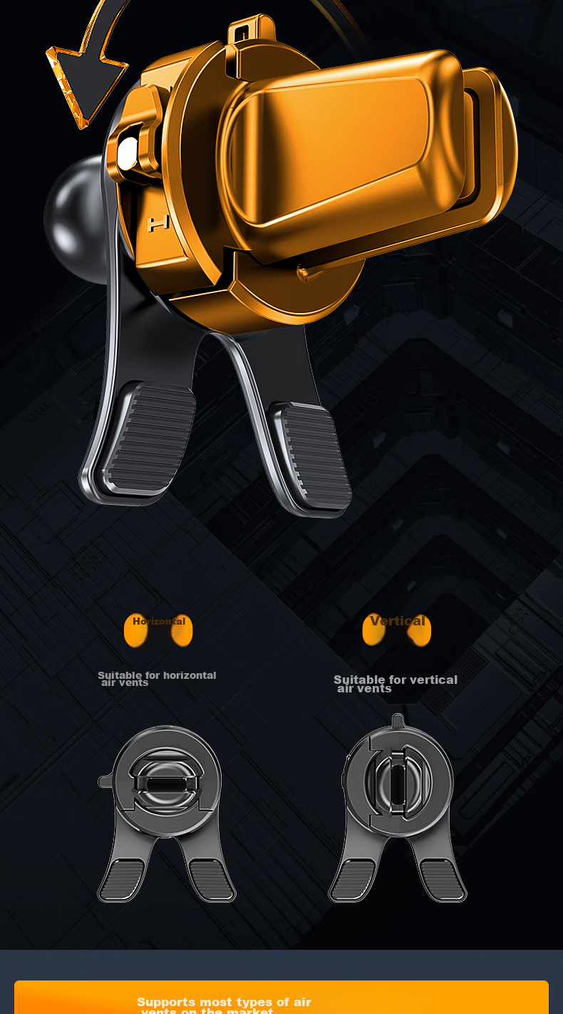 Leeioo Car Phone Holder, Universal Air Vent Mount for Navigation, Alloy Interior Accessory, Essential for Vehicles 13