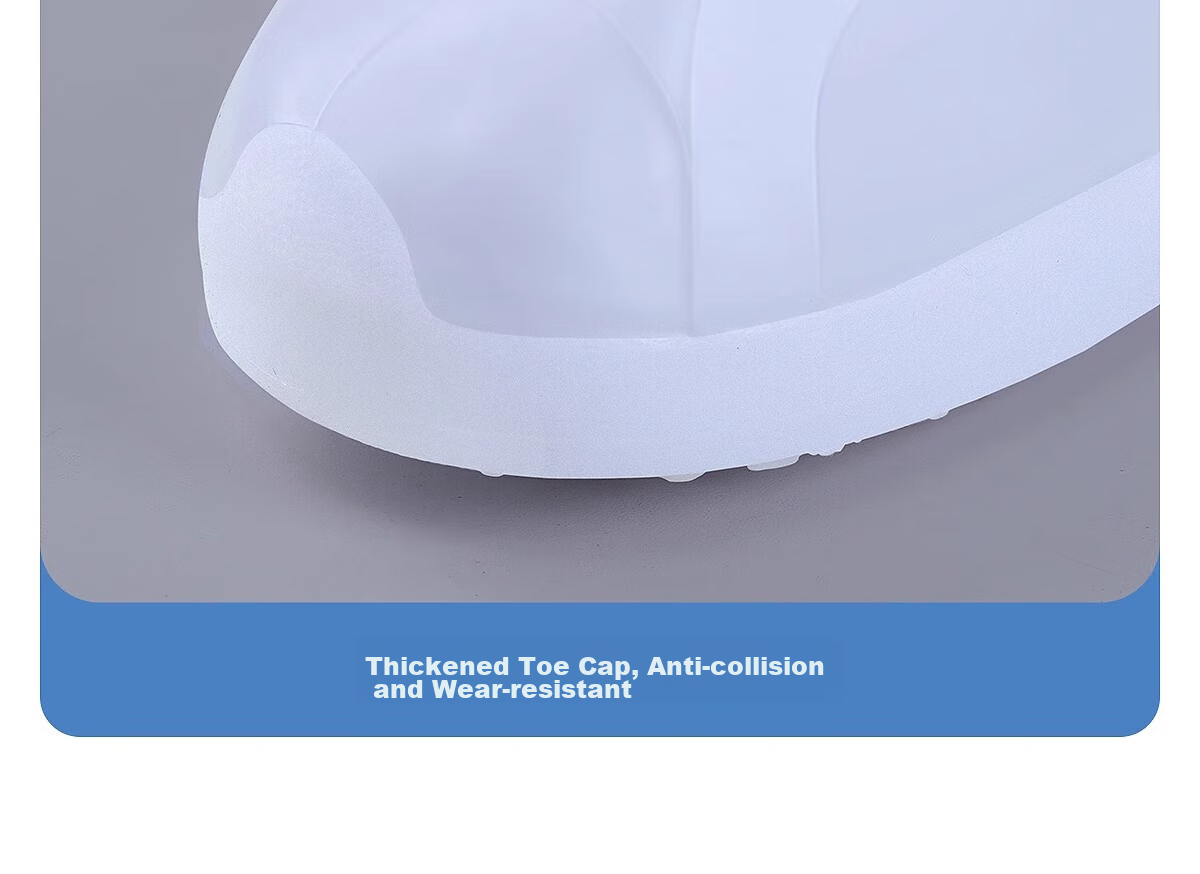 BWNK Waterproof Rain Boots, Non-Slip, Wear-Resistant, Adult High-Top Silicone Thickened Water Shoes, White, Size L 16