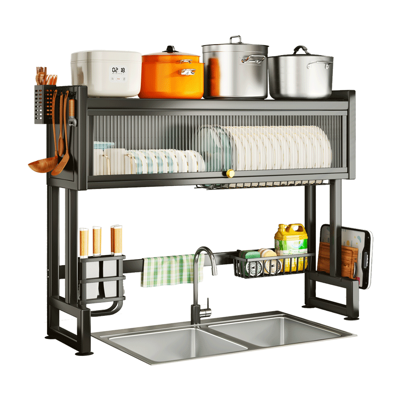 Shuaishi Kitchen Storage Rack, Sink Drainer, Dish Rack, Bowl And Plate Organizer, Sink Washing Storage Shelf, Standard Model 65cm Long