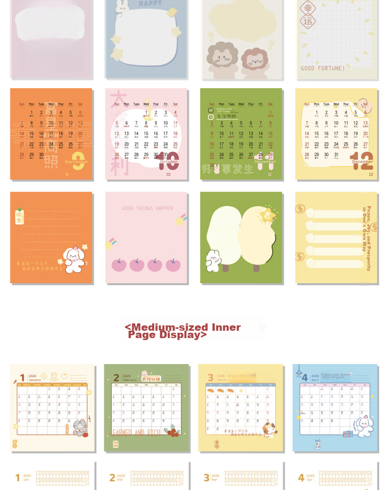 Class 3-2 2026 Creative Cartoon Lucky Desktop Calendar Small Ornament 2025 Monthly Planner Daily Countdown Memo Large Size 16
