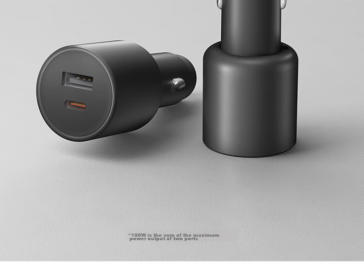 MI Car Charger Super Fast Charging Version with Data Cable, Single Port 90W Dual Port 100W High Power Multi-Functional Car Charger Suitable for MI 17 Phone/MI YU7GT 2