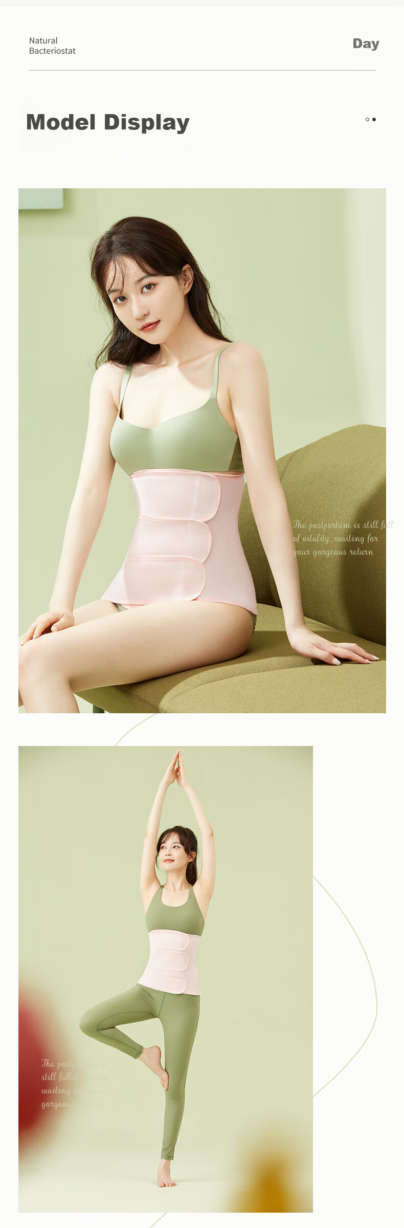 Shiyuejiejing Postpartum Belly Wrap, Shaping Band for Natural Delivery And C-Section, Gauze Waist Trainer (Belly Wrap + Pelvic Belt), Pink, XL 18