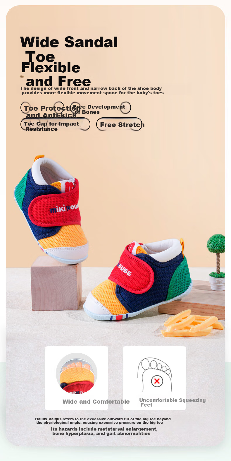 MIKIHOUSE Toddler Shoes Unisex Classic Baby Shoes Multi-Color Size 15cm (Fits Foot Length 14.5cm) 3