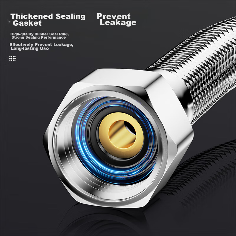 CVBAB 304 Stainless Steel Water Inlet Hose, 50CM Basin Toilet Water Supply Hose, Double-Headed Water Inlet Pipe, Suitable for Both Cold And Hot Water, CV705