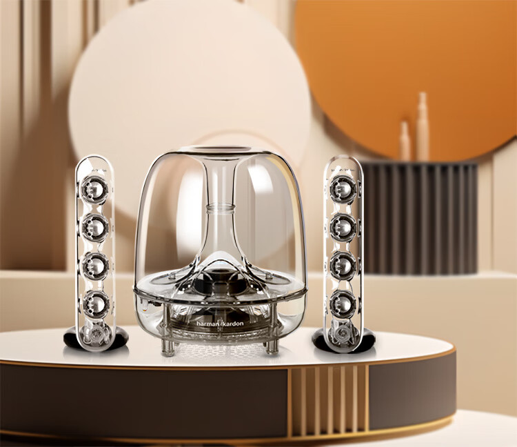 Harman/Kardon SoundSticks3 Crystal Third Generation, TV Multimedia Desktop Computer Wired Speakers, Subwoofer Audio, Surround Stereo Sound, Bluetooth Receiver Included 8