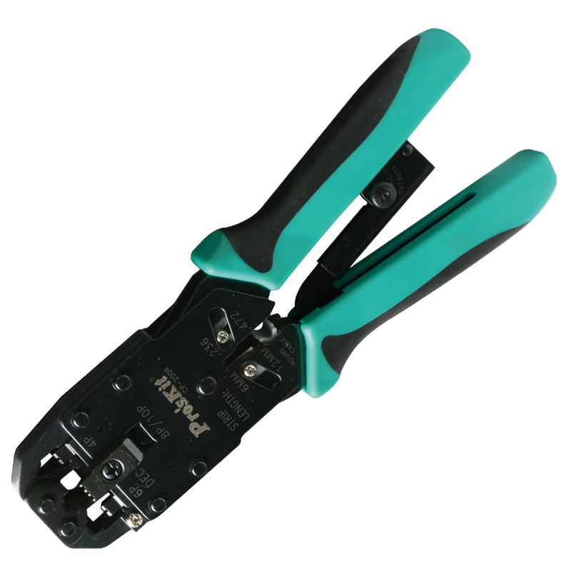Pro'sKit CP-200R, 4-In AMP Professional Network Ratchet Crimping Pliers, Cable Clamp