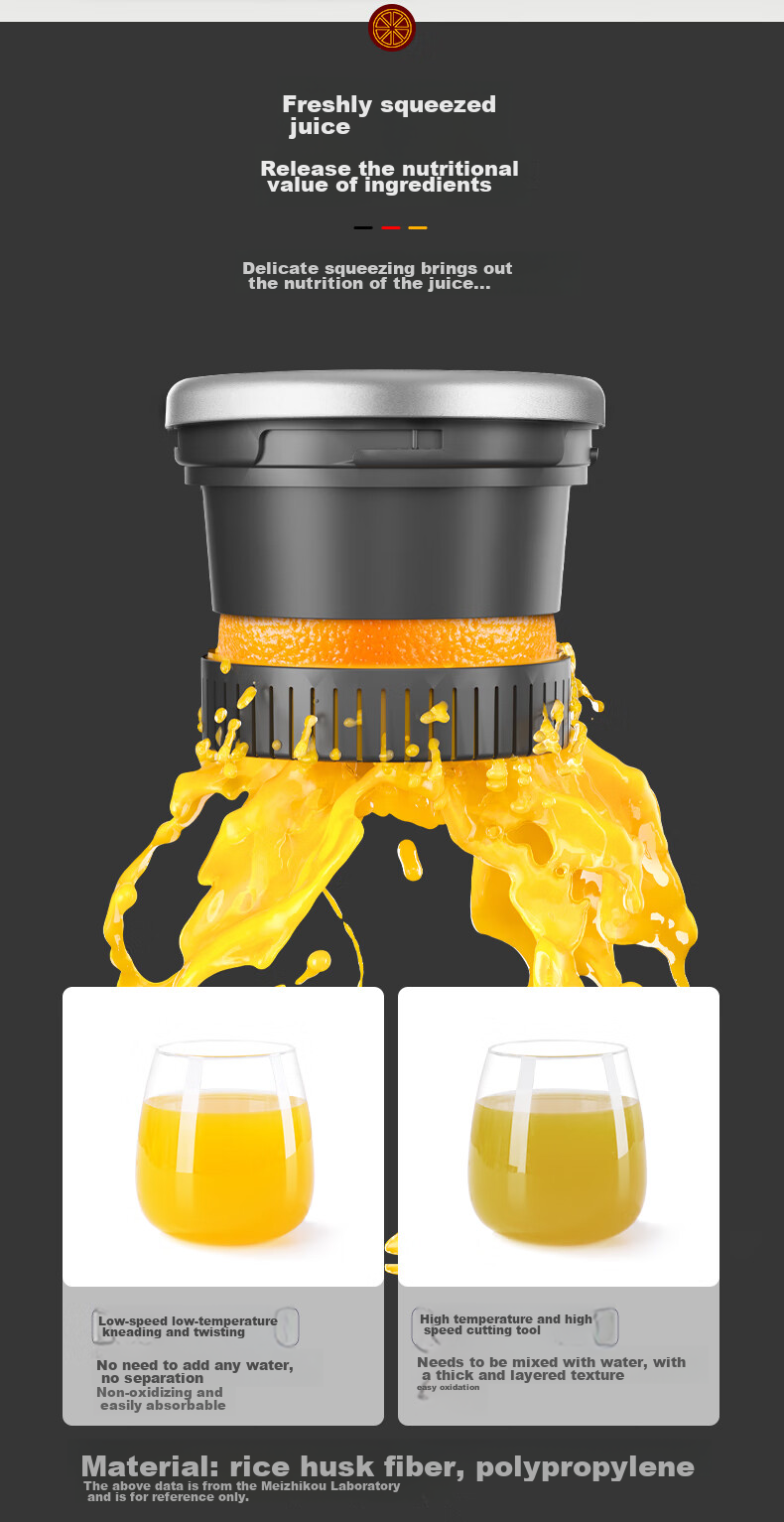 Meizhikou Juicer with Pulp Separation, Fully Automatic, Multi-Functional Food Processor, Compact Electric Juice Extractor Cup 5