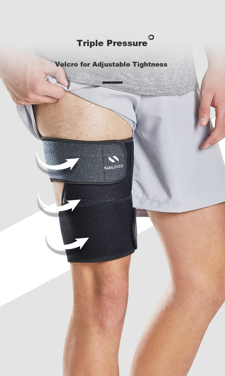 NAILEKESI N Thigh Support Leg Sleeves, Thigh Protectors, Sports Muscle Strain Bandages, Compression Bands, Warmth Retainers, One Size Fits All, 1 Pair 9