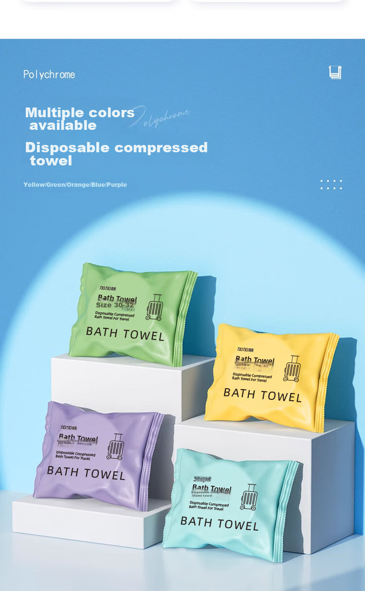 JAJALIN Disposable Bath Towels Travel Pack Compressed Thickened Large Portable Hotel Wash Towels 2 Pieces 12