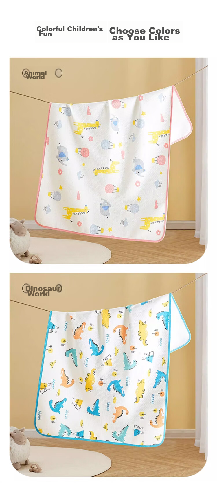 More Rabbit Baby Waterproof Washable Breathable A-Class Large Urine Pad for Boys and Girls Diaper Care Mat 70*100cm 13