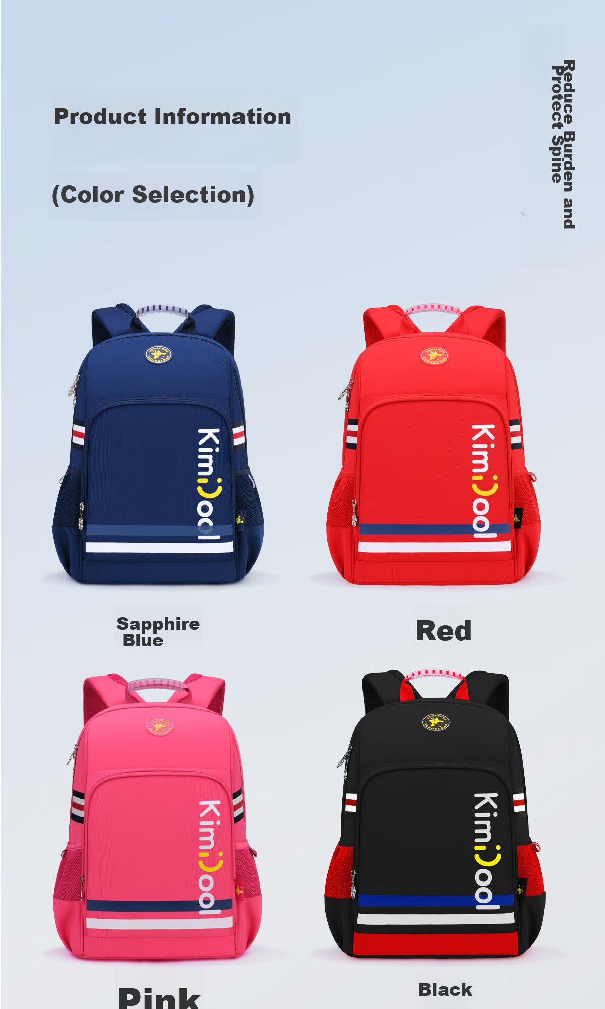 KVG Schoolbag for Primary School Students, Children's Backpack with Spine Protection And Load Reduction, for Grades 1-3, Girls And Boys, Double Shoulder Bag 14