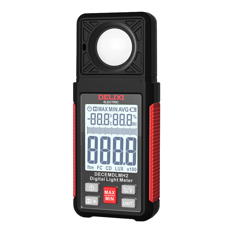 DELIXI ELECTRIC Illuminance Meter, Light Intensity Meter, High-Precision Digital Brightness Meter, Light Meter, Illuminance Meter