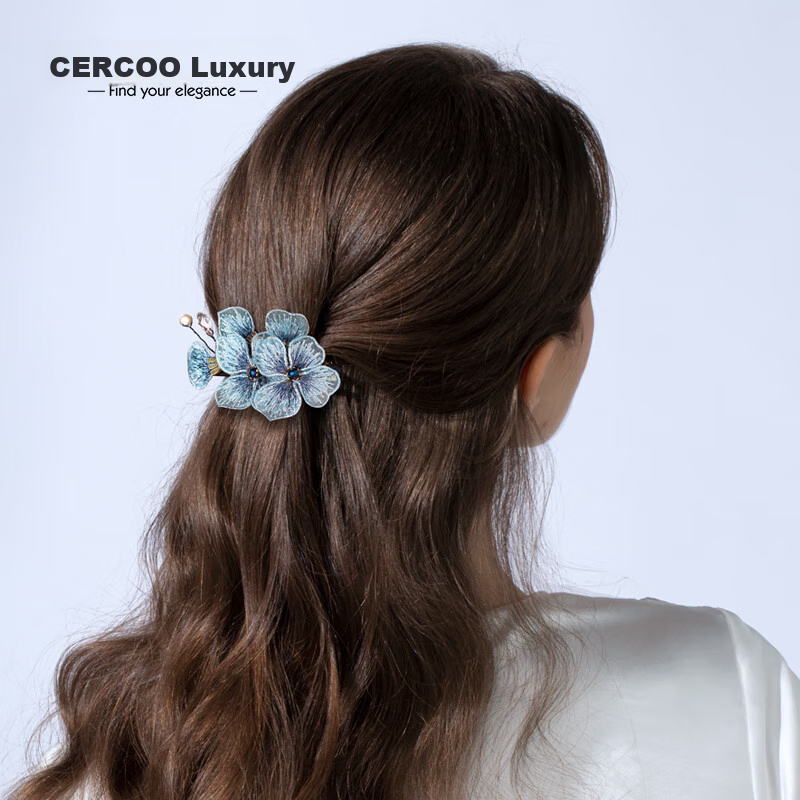 Cercoo Butterfly Hair Clip, Back of Head Hair Accessory, Spring Hairpin, Butterfly Barrette, Gift for Mom, Mid-Autumn Festival Present