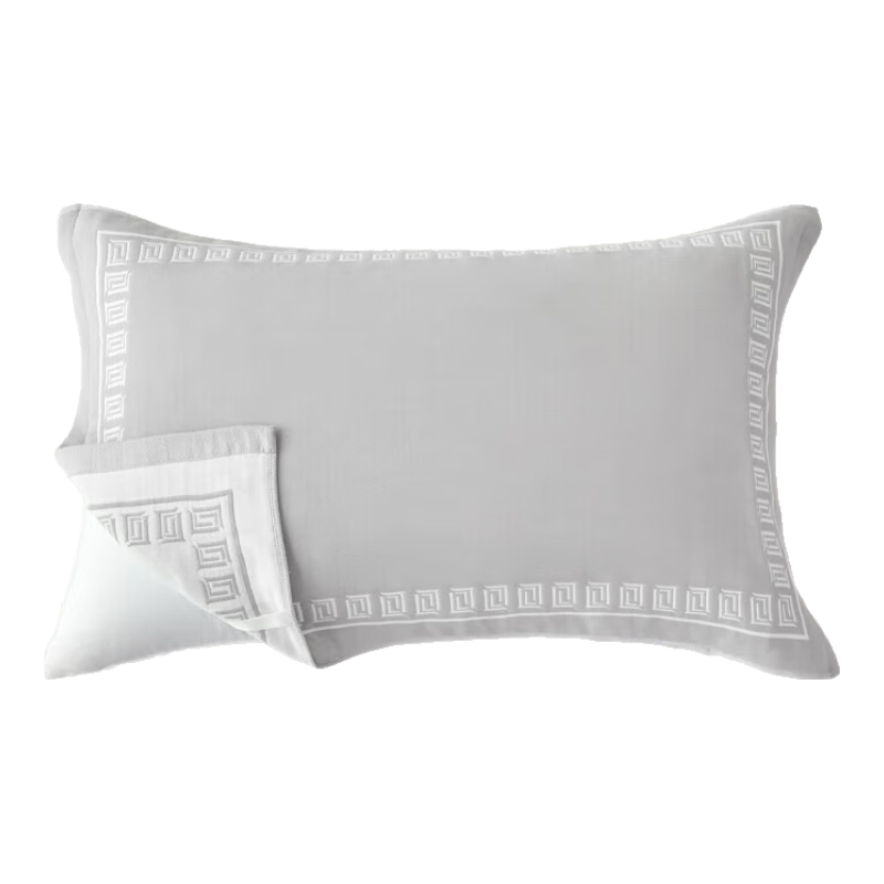 LUOLAI Home Textiles, Pure Cotton Antibacterial Anti-Mite Non-Slip Gauze Single Pillowcase, Gray, 50*80cm