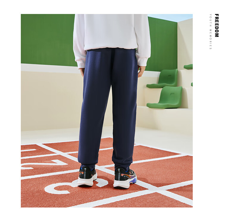ERKE Kids Unisex Children's Knit Long Pants Sports Pants Black 150 20