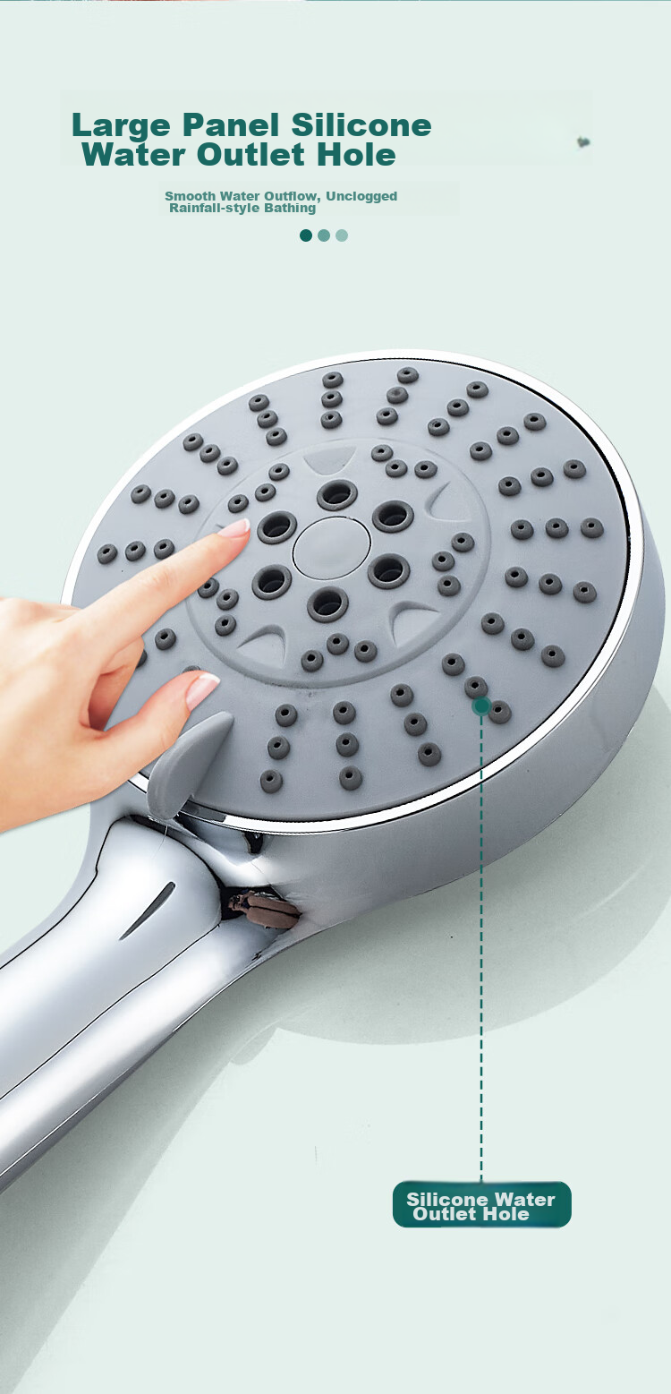 KEGOO Handheld Shower Head Set with 5 Water Settings, Shower Head Hose Base Three-Piece Set K201223 8