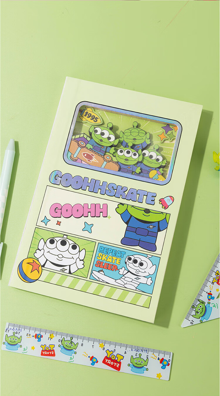 Disney 3D Cartoon Notebook Student High-Value Journal Thick Cute Fun Diary Creative Gift Alien A75093-T1 8