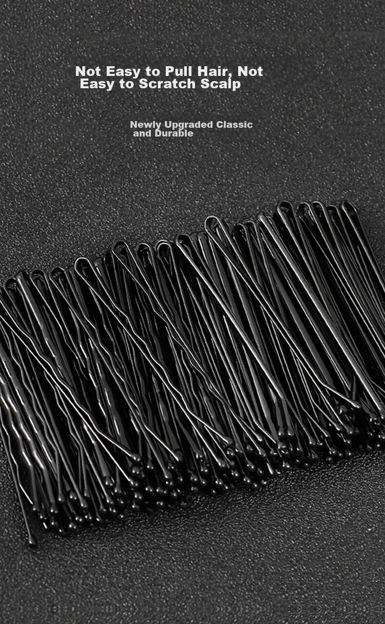 Meifuyu Black Wavy Barrettes, 120 Pieces, Small Black Clips, Invisible Hairpins, Bangs Clips, Side Clips MF8270 8