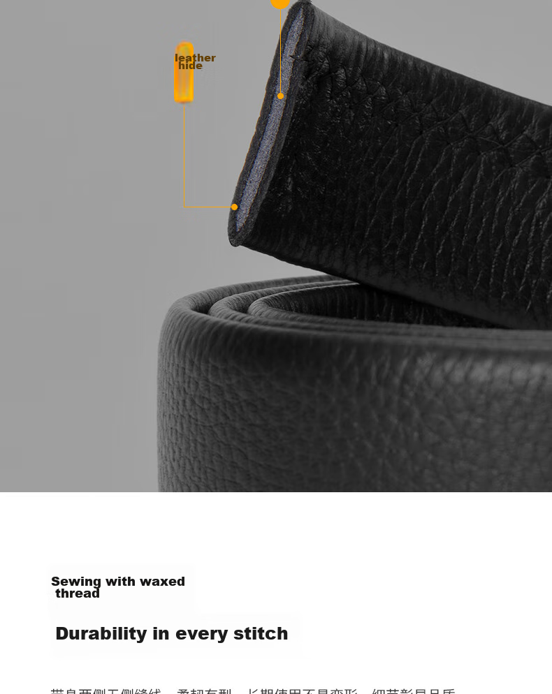 Aokang Men's Belt, Top-Grain Leather, Automatic Buckle, Business Trouser Belt, Birthday Gift for Husband 10