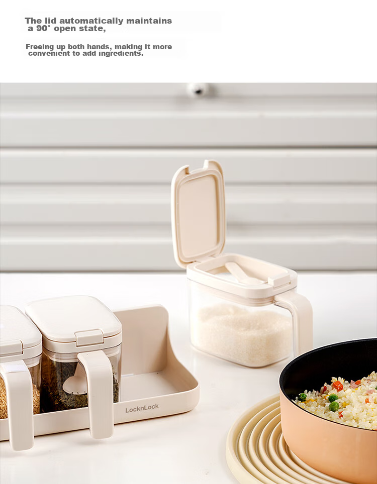 LOCK&LOCK Household Seasoning Box Set, Kitchen Seasoning MSG Salt Container Combination Pack, 3-Piece Set 4