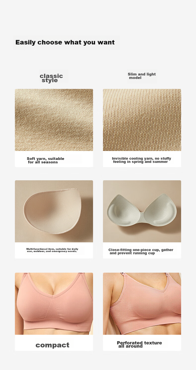 Babycare Nursing Bra, Maternity Underwear, Push-Up Front Closure, for Pregnancy And Postpartum Breastfeeding, Thin Four-Season Style, Cream Skin Color, Size M 9