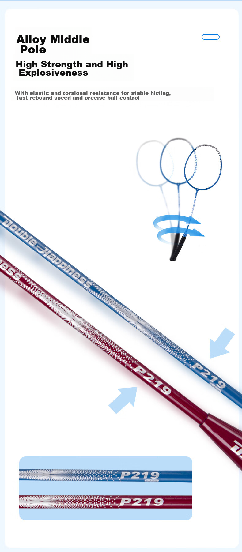 DHS DHS Badminton Racket Set of 2, Affordable Training Rackets, Double Rackets 1012 (Including Grip Tape And Shuttlecock) 8