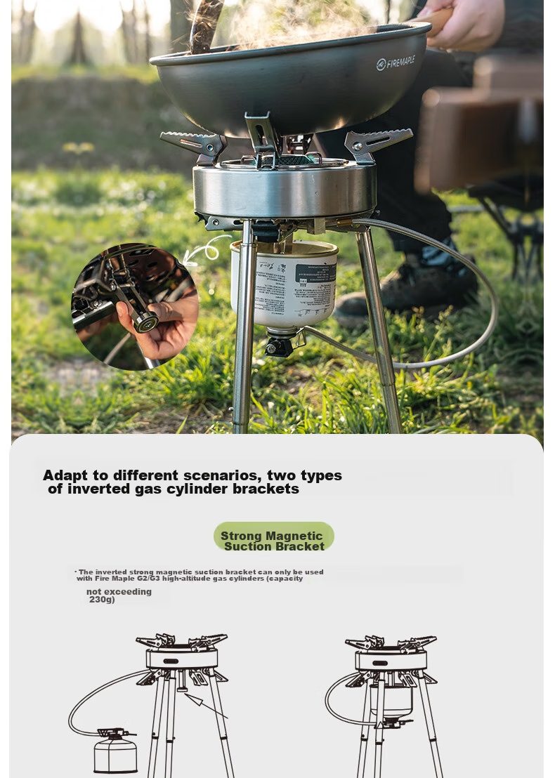 FIRE-MAPLE Qingtian 2-Piece Gas Stove Outdoor Cooking Equipment Camping Gear Portable Large-Power Intense Flame Stove 5