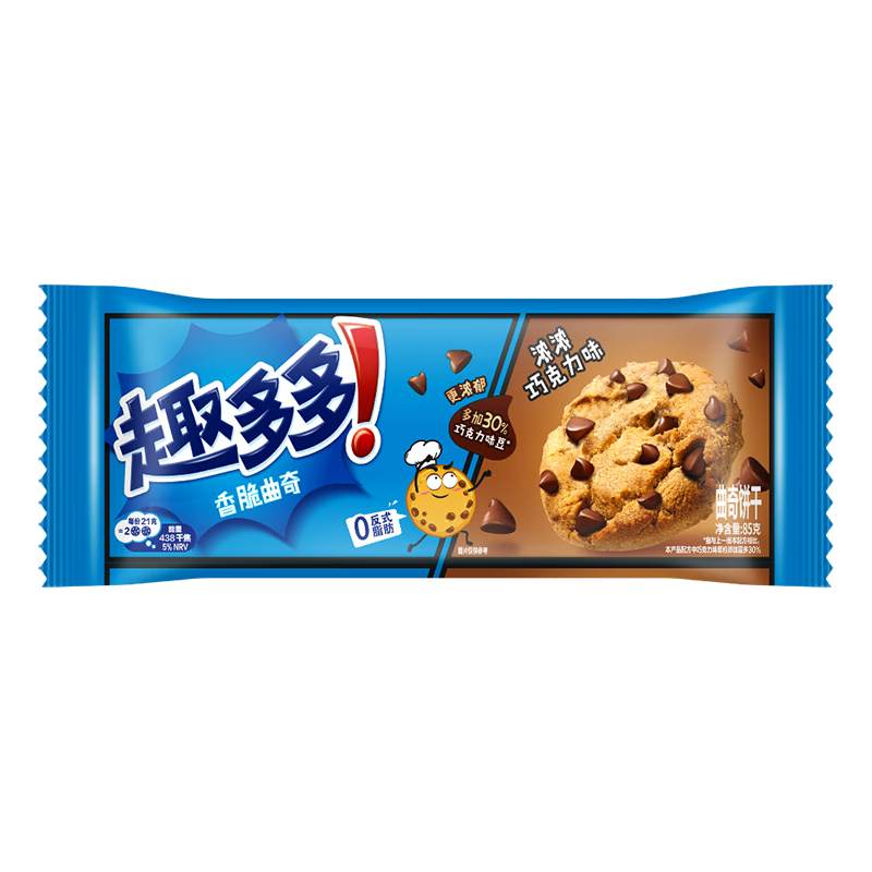 趣多多香脆曲奇饼干 经典巧克力原味85g 休闲零食 早餐下午茶