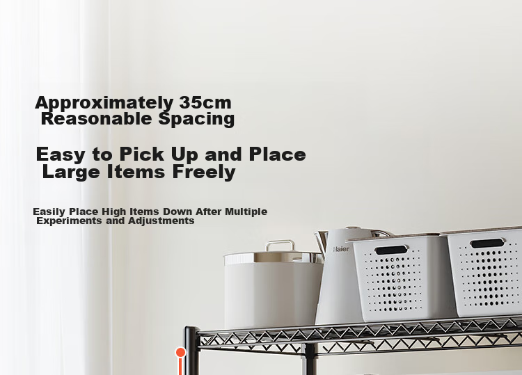 QIAONAMEI Kitchen Storage Rack, Floor-Standing Storage Shelf, Multi-Layer Shelving Unit, Household Organizer Rack, Living Room Storage Shelf, 60CM2392 10