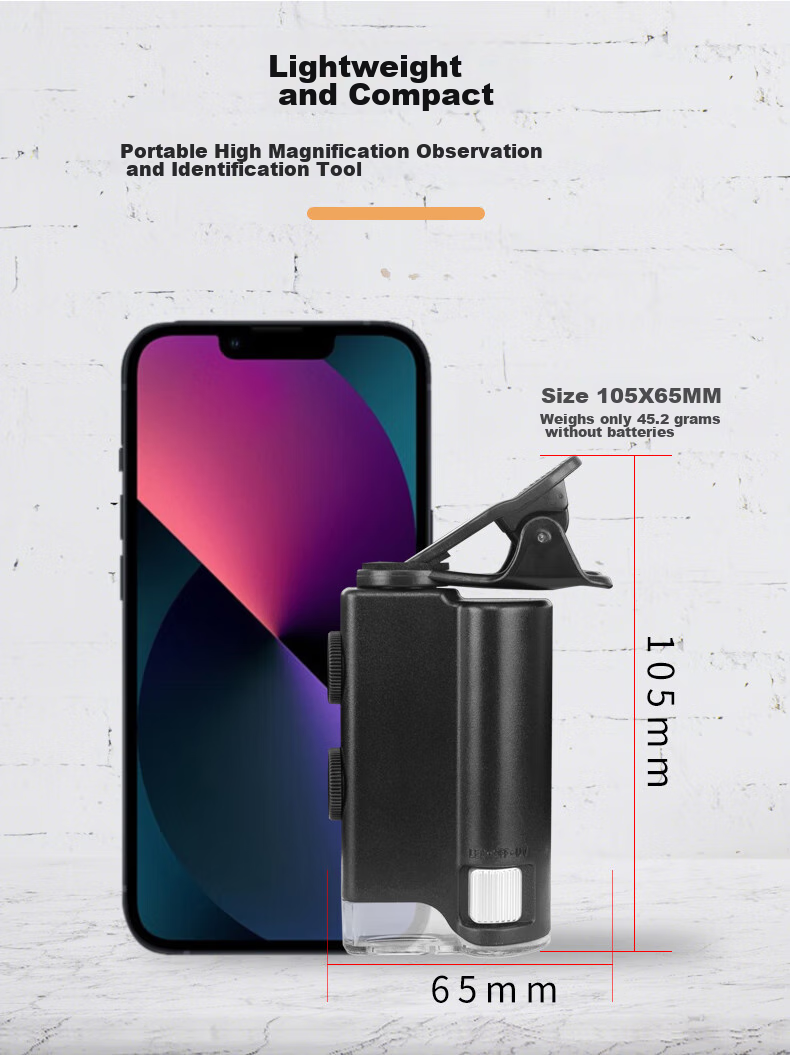 MIXOUT, 60x And 100x High Magnification Magnifying Glass, HD Inspection with LED Light And UV Phone Clip Microscope 5