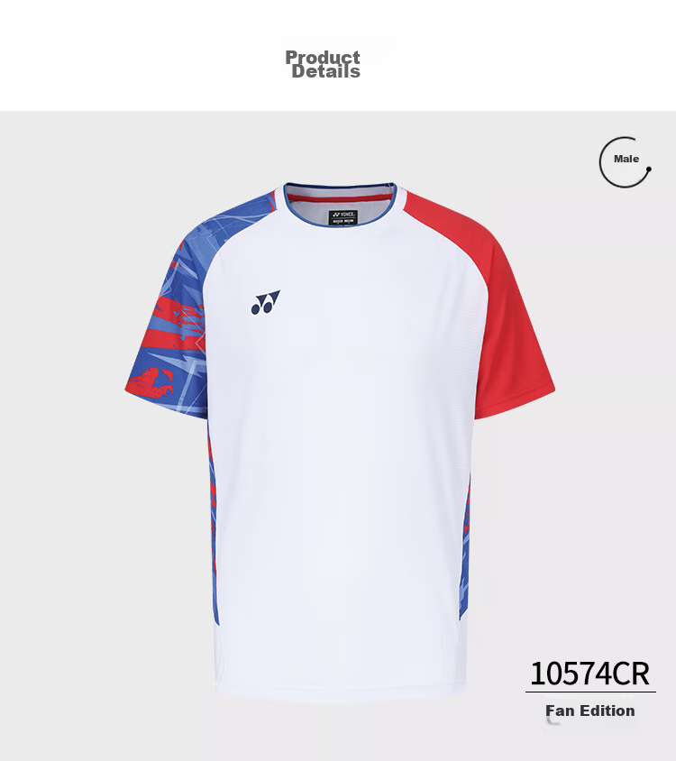 YONEX Badminton Jersey National Team Fan Version Competition Training Sports T-Shirt Women 20785CR White O 13