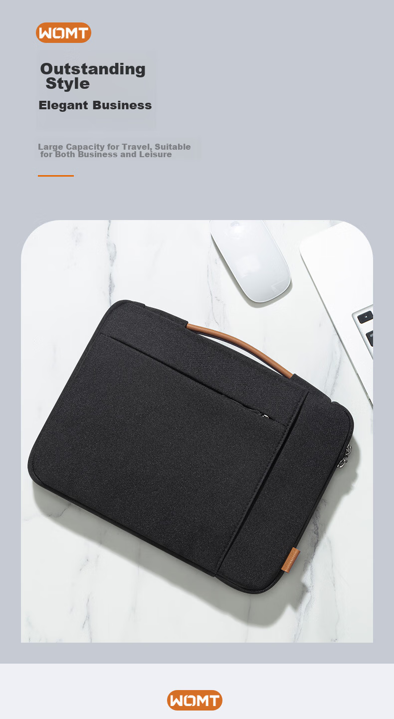 WOMT Laptop Sleeve Inner Bag for 13/14 Inch, Compatible with Apple MacBook Air/Pro, Huawei Matebook 14s, Lenovo, Xiaomi, Microsoft Protective Case Handbag 7