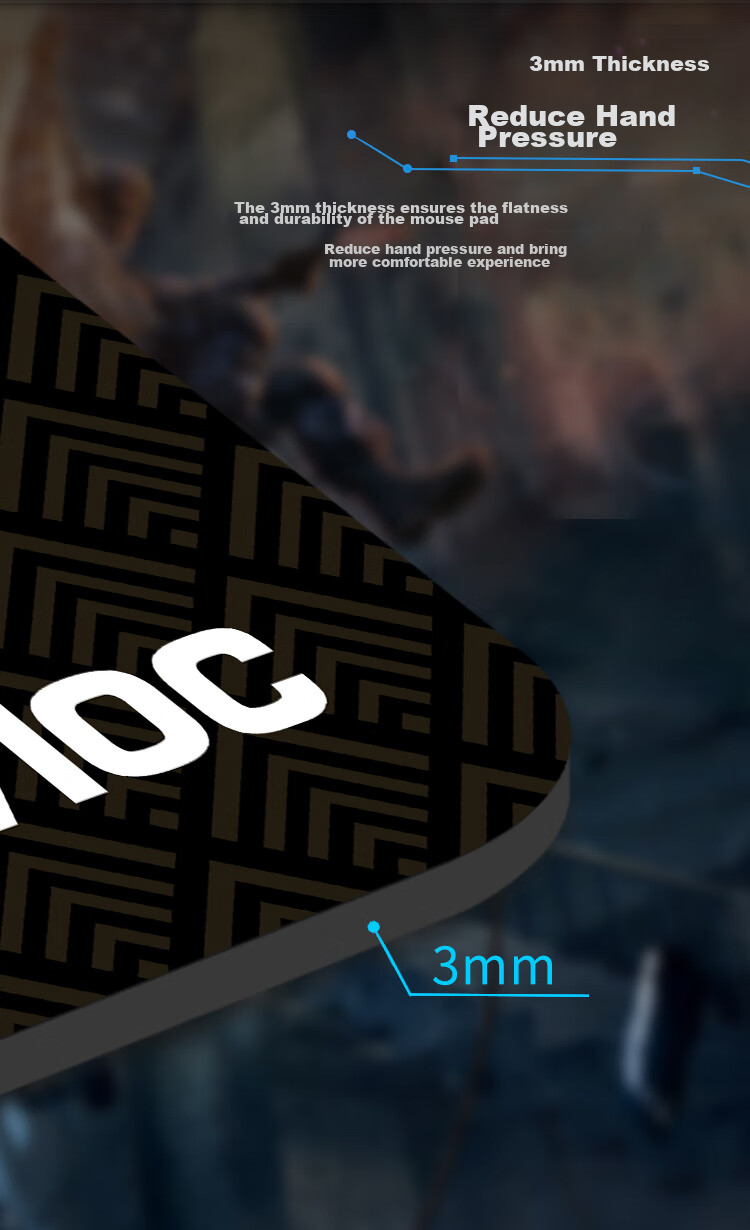 AOC Full-Property Series Gaming Mouse Pad, Small Size 300*250*4mm, Thickened with Locked Edges, Office Keyboard Computer Desk Pad, M111/93 Planet Black 5