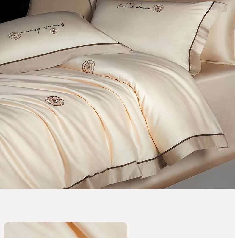 BEYOND Home Textiles 100-Piece Xinjiang Long-Staple Cotton Luxury Light Luxury Pure Cotton Bedding Set, Evening Breeze Style, 180cm Home Living Room 10