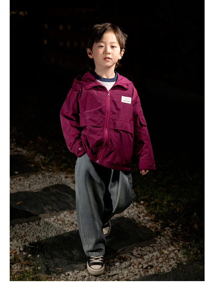 LUSON Chen Da Zhu Boys' Outdoor Hooded Workwear Jacket, 2025 Spring And Autumn New Style, Children's Water-Repellent Hiking Coat, Outerwear 15