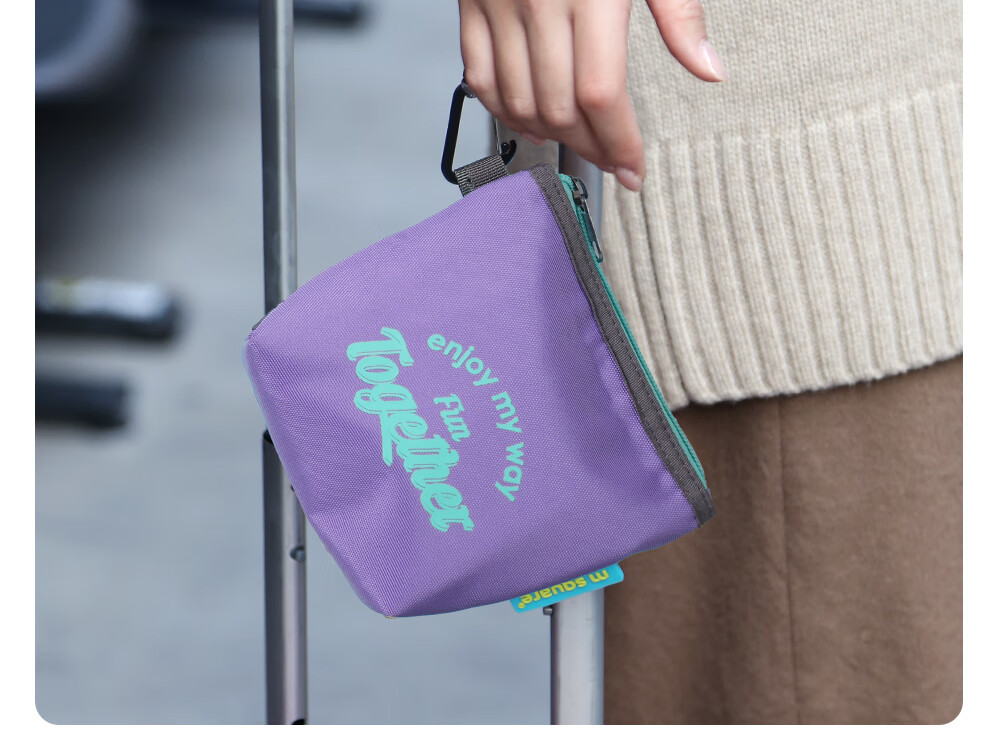 M Square Handheld Coin Purse Small Clutch Storage Bag Mini Makeup Bag Sanitary Napkin Pouch Small Square Bag Portable Lavender Purple 5