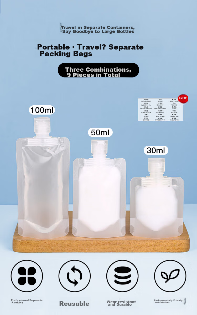 Meifuyu Portable Travel Cosmetic Disposable Dispensing Bags (Set of 6), Business Trip Liquid Storage And Dispensing Bottles MF8563 2