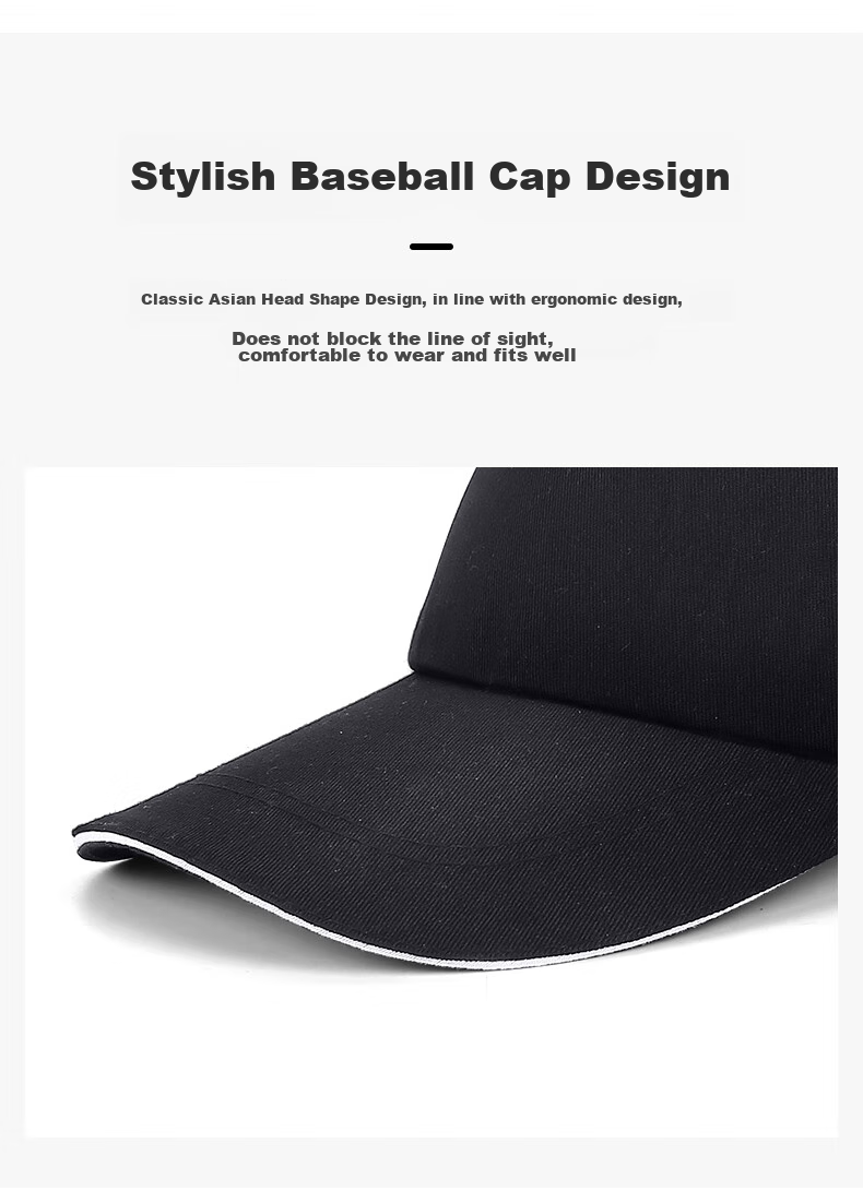SHOUDUN Lightweight Work Cap, Factory Workshop Visor Cap Breathable Baseball Safety Hat, Navy Blue Fashion Style - Jingcang, 58-62cm Brim Circumference 5