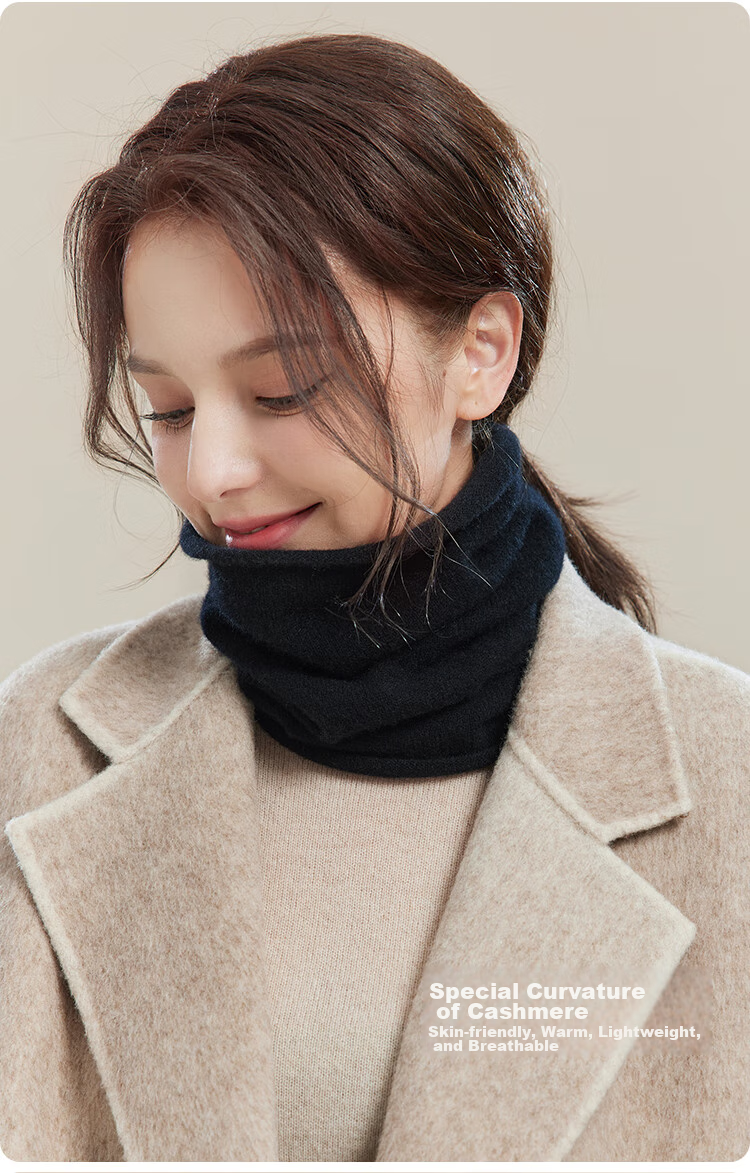 JIUMU 100% Cashmere Warm Neck Gaiter for Women, Autumn And Winter Thickened Cold Protection Neck Warmer, Winter Outdoor Scarf for Wome 5