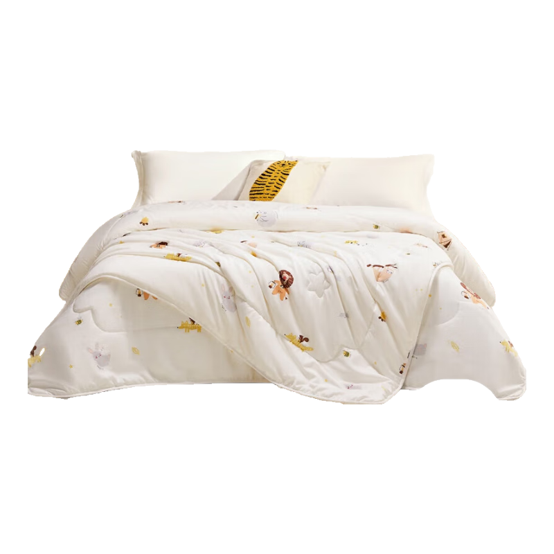 Luolaikids 100% Silk Duvet Insert, Class A Antibacterial Two-In Mother-Child Quilt, Single Bedding, 150*215