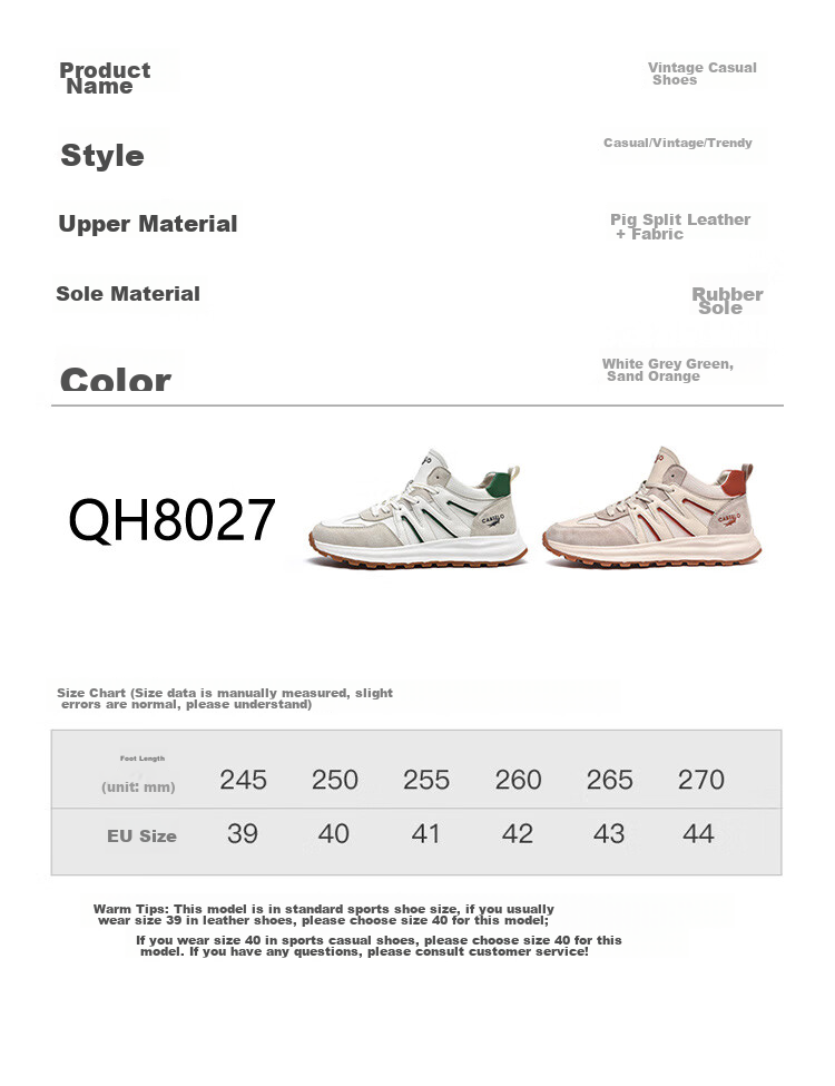 CARTELO Men's Shoes, Spring And Summer Casual Sports Running Hiking Dad Shoes, Travel Sneakers, QH8306, Sand Green, Size 39 33