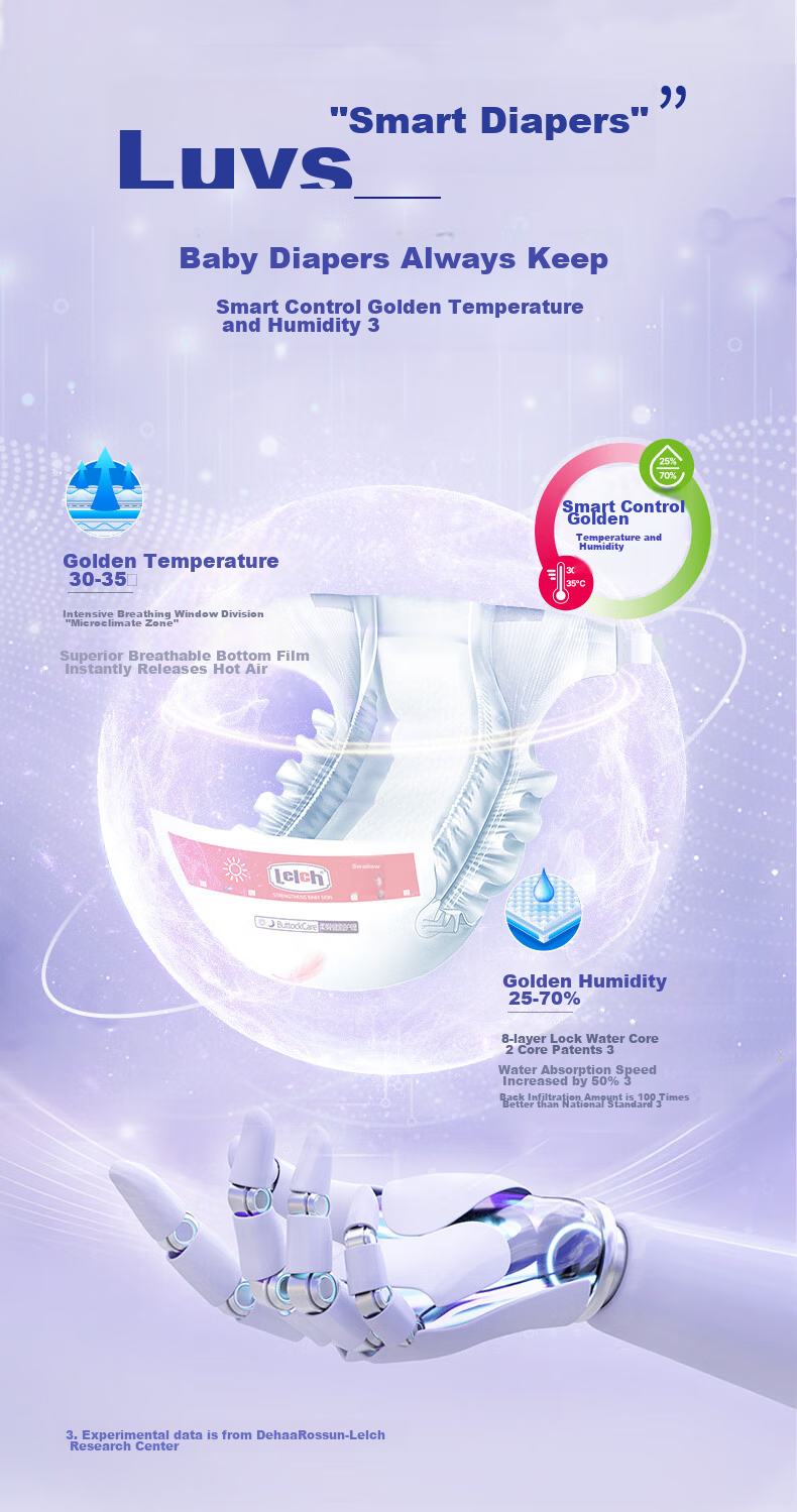 Lelch Soft Care Mini Diapers, Daytime Disposable Diapers, Size S, 32 Pieces (4-8KG), Baby Diapers, Disposable Diaper 8
