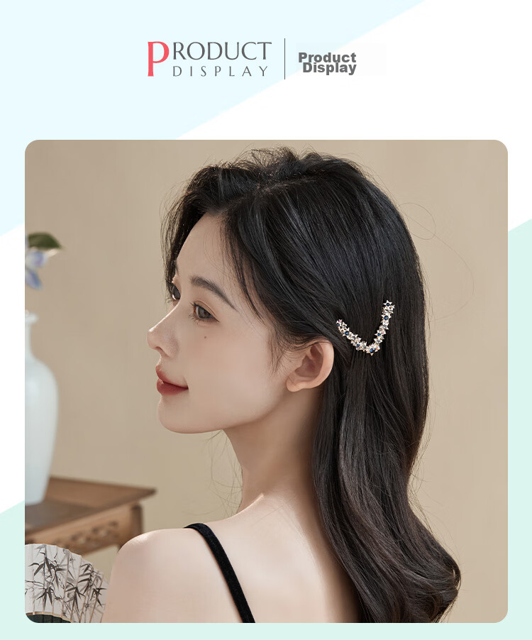 CHIMERA V-Shaped Star Hair Clip for Women, Frog Clip, Back of Head Half-Up Hair Clip, Top Clip, Women's Mid-Autumn Festival Gift 4