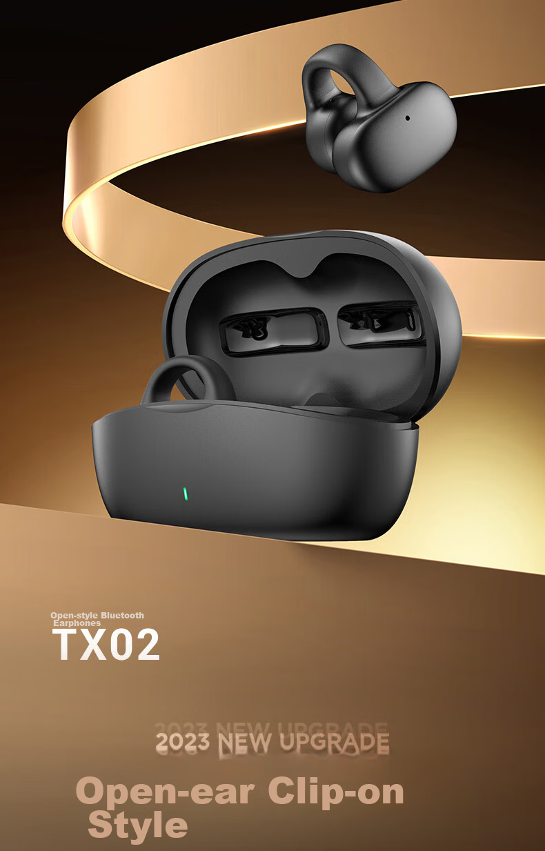 Aigo Bluetooth Headphones, Bone Conduction Concept Air Conduction Ear Clip Open-Style Non-In Sports Calling Headphones, Compatible with Xiaomi And Other Phones, Tablets, Computers Universal TX02 White 2