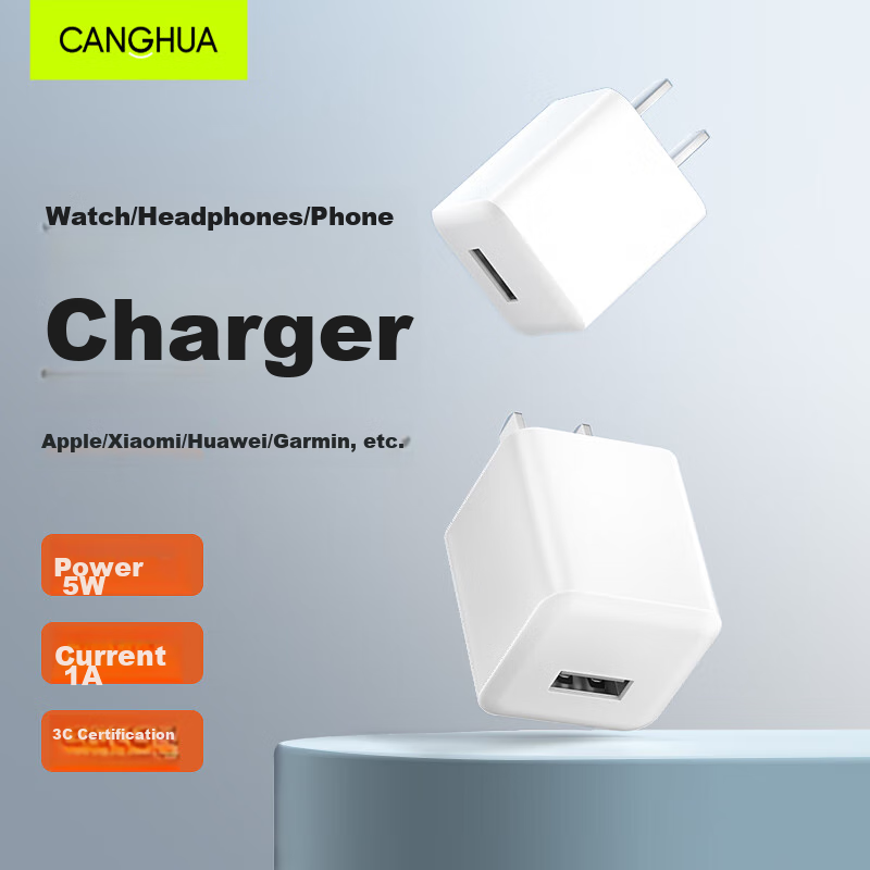 Зарядное устройство CangHua CH20, USB, 5V 1A, 5W, белый, универсальное