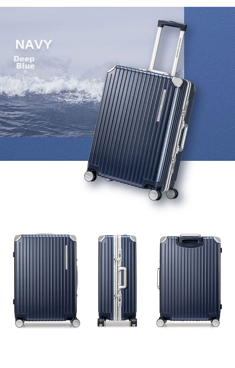 AMERICAN TOURISTER Luggage, 20-Inch Simple And Stylish Suitcase, Trolley Case for Men And Women, Travel Case with Frame, Silver Color, NH7 Combination Lock Suitcase 13