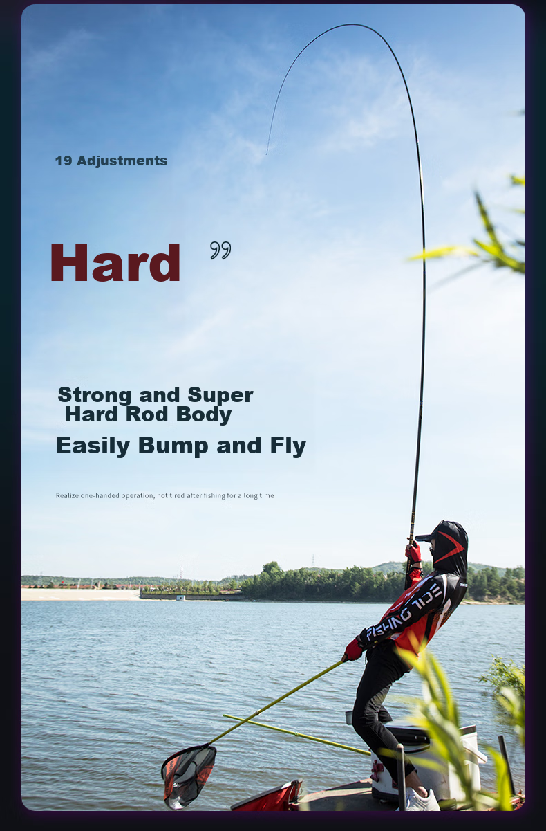 Grsaed Fishing Rod, Ruyi Battle Axe Model, 6.3 Meters Big Fish Rod, Carbon Fiber Hand Rod, 19 Sections Platform Fishing Rod, Lake And Reservoir Giant Fish Rod, Carp Rod 7